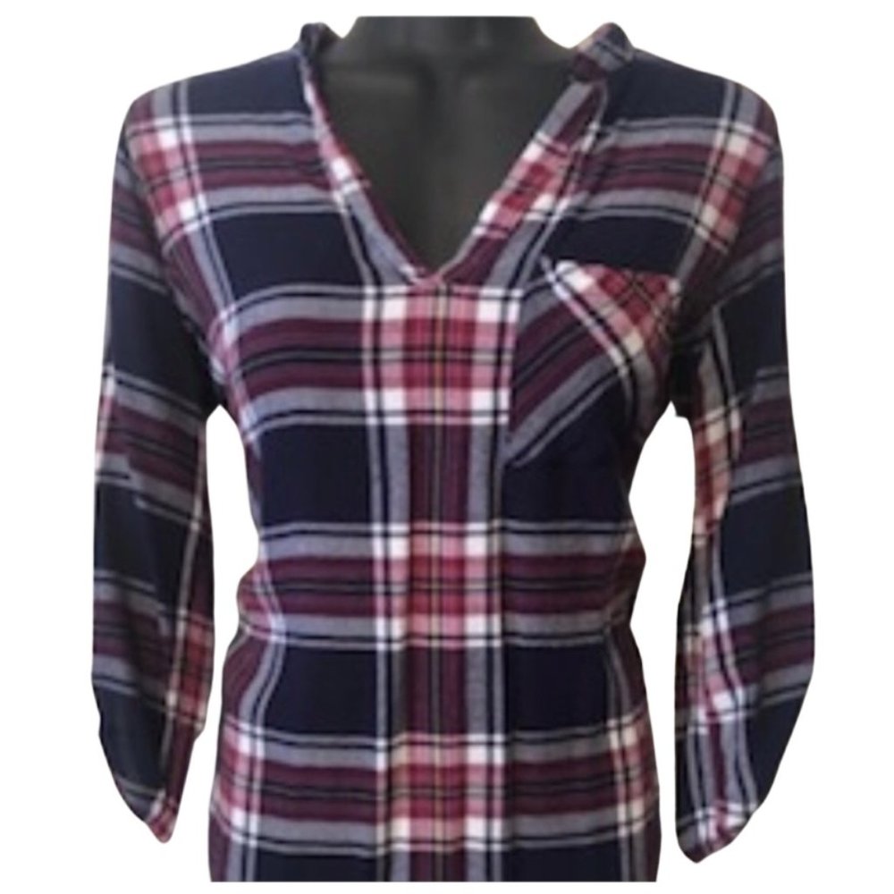 Pink Rose Flannel Top